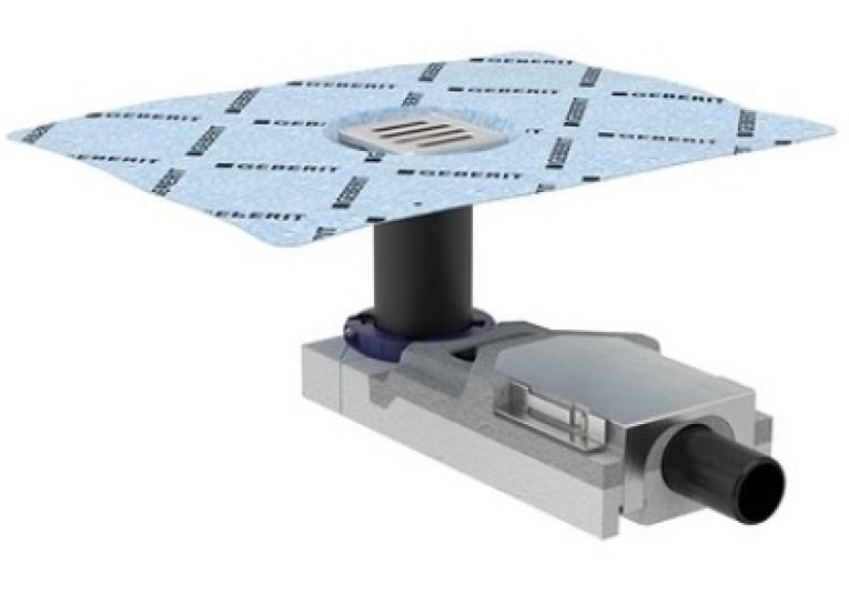Трап для душа Geberit CleanLine с решёткой 8x8 см, высота пола от 90 мм, d50мм, 154.050.00.1