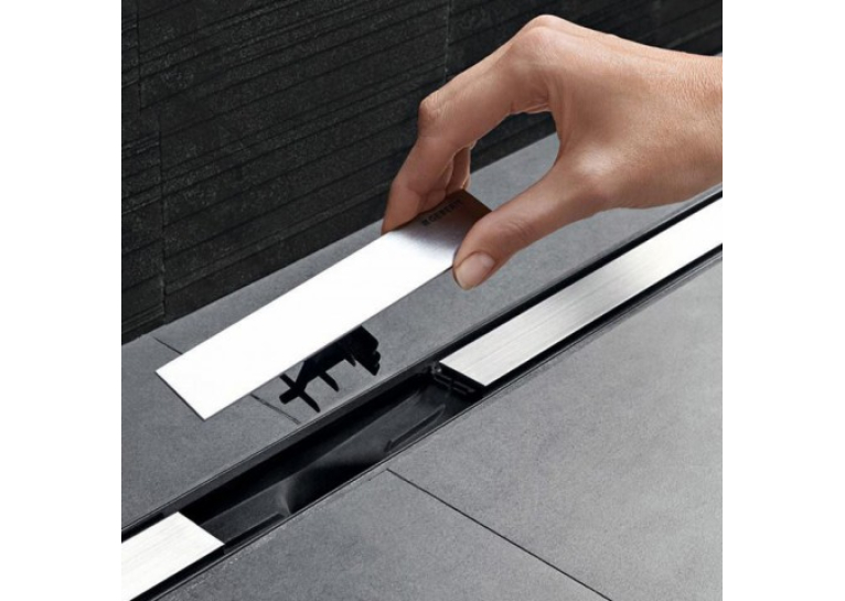  Душовий трап Geberit CleanLine 154.150.00.1+154.451.00.1 з гратами CleanLine20, висота стяжки 90-200мм, темний/матовий метал, L30-130см