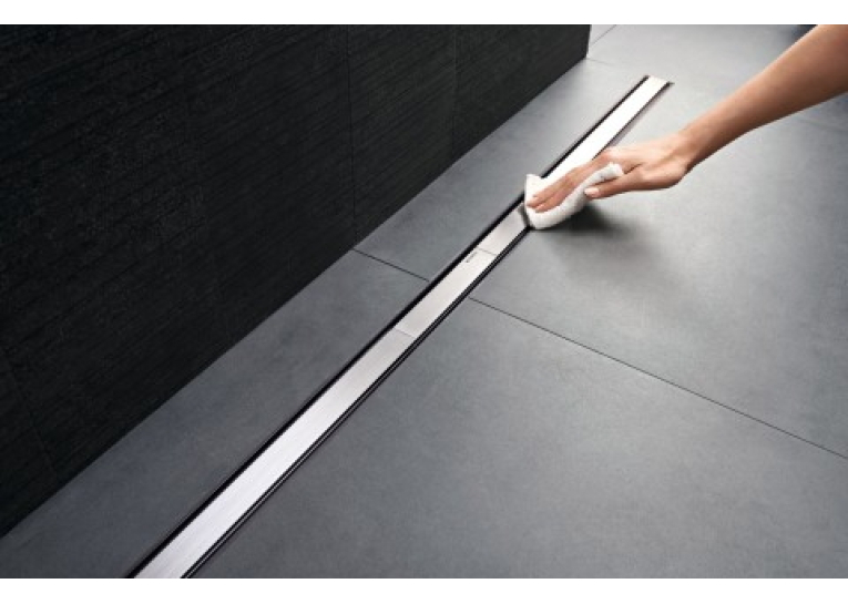  Душовий трап Geberit CleanLine 154.150.00.1+154.450.KS.1 з гратами CleanLine20, висота стяжки 90-200мм, полірований/матовий метал, L30-90см