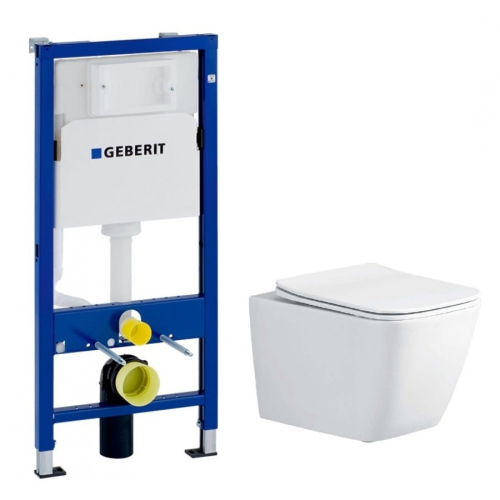 Інсталяція GEBERIT Duofix (458.103.00.1) з підвісним унітазом Rosa Praha rimless. (2628е)