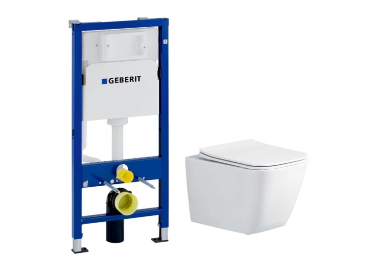 Інсталяція GEBERIT Duofix (458.103.00.1) з підвісним унітазом Rosa Praha rimless. (2628е)