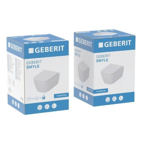 Унітаз підвісний Geberit Smyle Square 503.171.00.1 TurboFlush, із сидінням Softсlose, QuickRelease (Sandwich)
