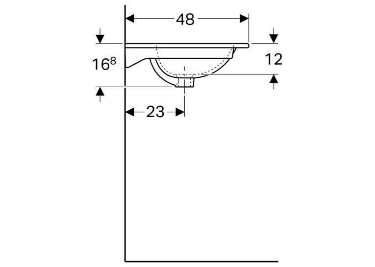 Мебельная раковина Geberit Acanto Slim 90 500.642.01.2