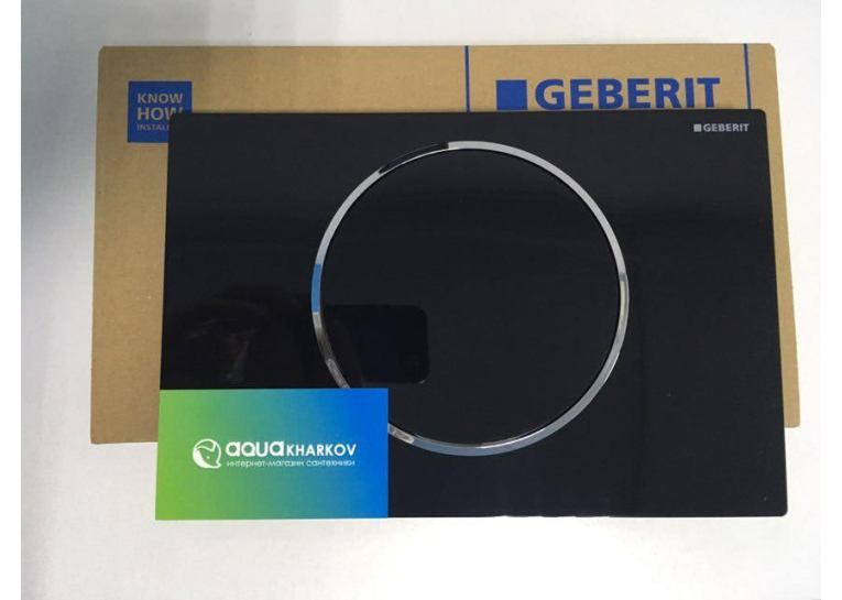 Кнопка змиву Geberit SIGMA 10, система змиву start/stop, Пластик Чорний/Хром Глянець/Чорний