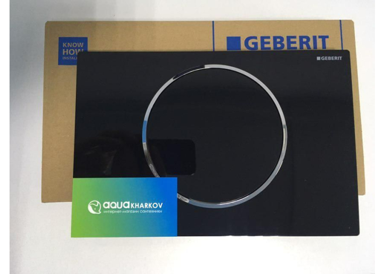 Кнопка змиву Geberit SIGMA 10, система змиву start/stop, Пластик Чорний/Хром Глянець/Чорний