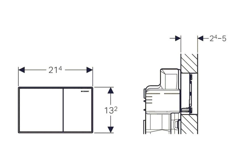 Кнопка змиву Geberit SIGMA 60, подвійний змив, скло, біле