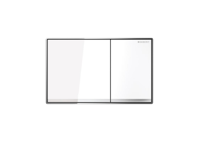 Кнопка змиву Geberit SIGMA 60, подвійний змив, скло, біле