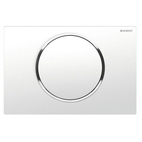 Кнопка змиву Geberit SIGMA 10, система змиву start/stop, Пластик, Білий/Хром Глянець/Білий