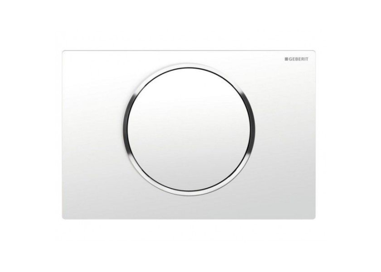 Кнопка змиву Geberit SIGMA 10, система змиву start/stop, Пластик, Білий/Хром Глянець/Білий