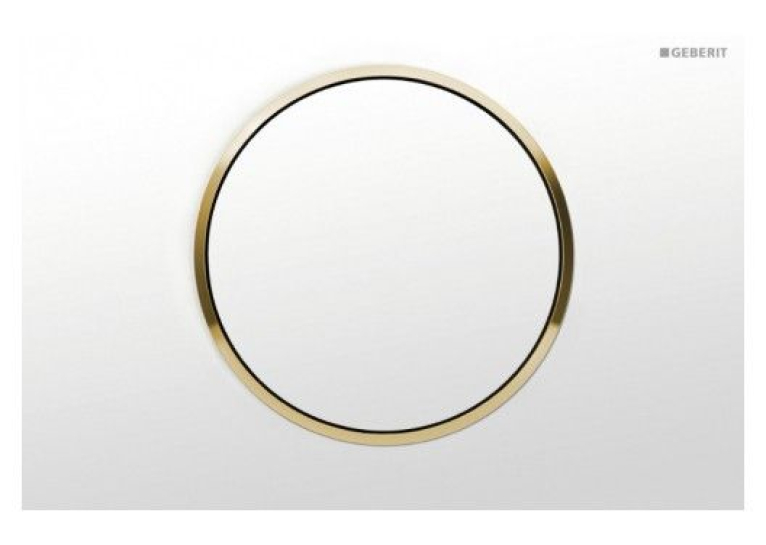 Кнопка змиву Geberit SIGMA 10, система змиву start/stop, Пластик, Білий/Позолота/Білий