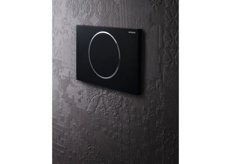 Кнопка змиву Geberit SIGMA 10, система змиву start/stop, Пластик Чорний/Хром Глянець/Чорний