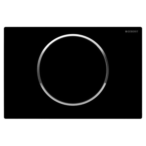 Кнопка змиву Geberit SIGMA 10, система змиву start/stop, Пластик Чорний/Хром Глянець/Чорний