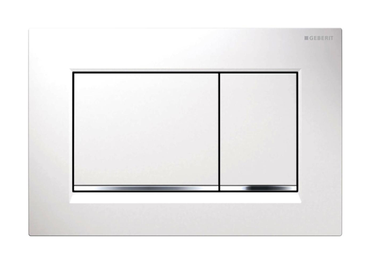 Кнопка змиву Geberit SIGMA 30, подвійний змив, пластик, білий/хром глянсовий/білий