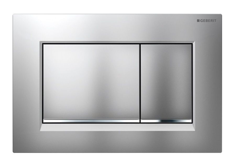 Кнопка смыва Geberit SIGMA 30, двойной смыв, пластик, хром матовый/хром глянцевый/хром матовый
