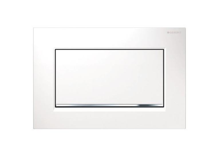 Кнопка змиву Geberit SIGMA 30, система змиву start/stop, білий/хром глянсовий/білий