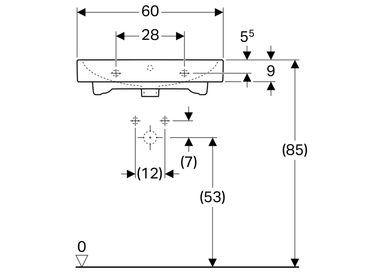 Раковина Geberit iCon 60 124060000