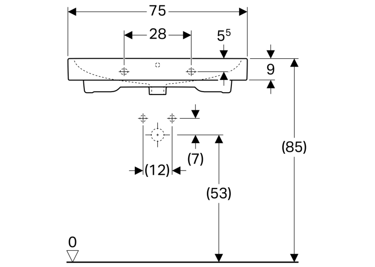 Раковина Geberit iCon 75 124075000