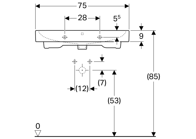 Раковина Geberit iCon 75 124075000