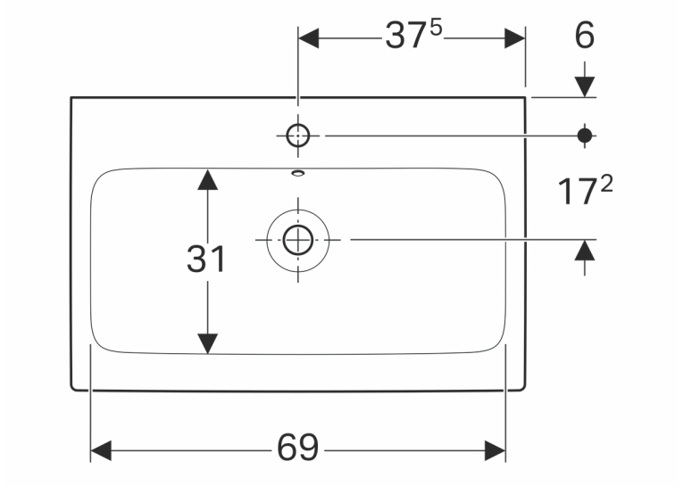 Раковина Geberit iCon 75 124075000