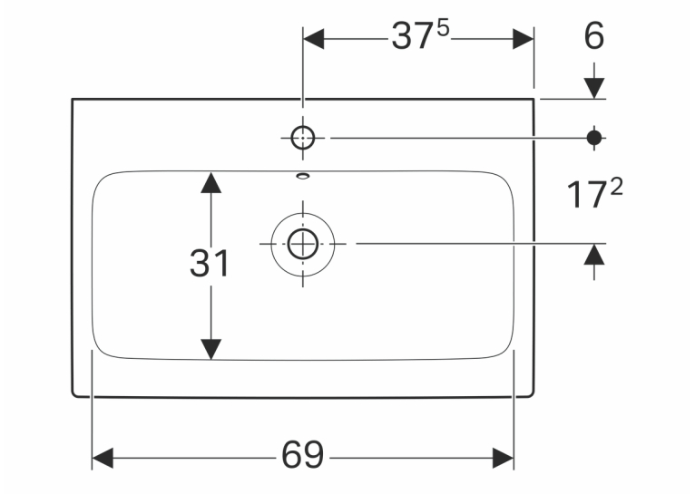 Раковина Geberit iCon 75 124075000