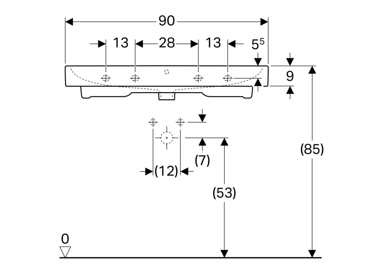 Раковина Geberit iCon 90 124090000