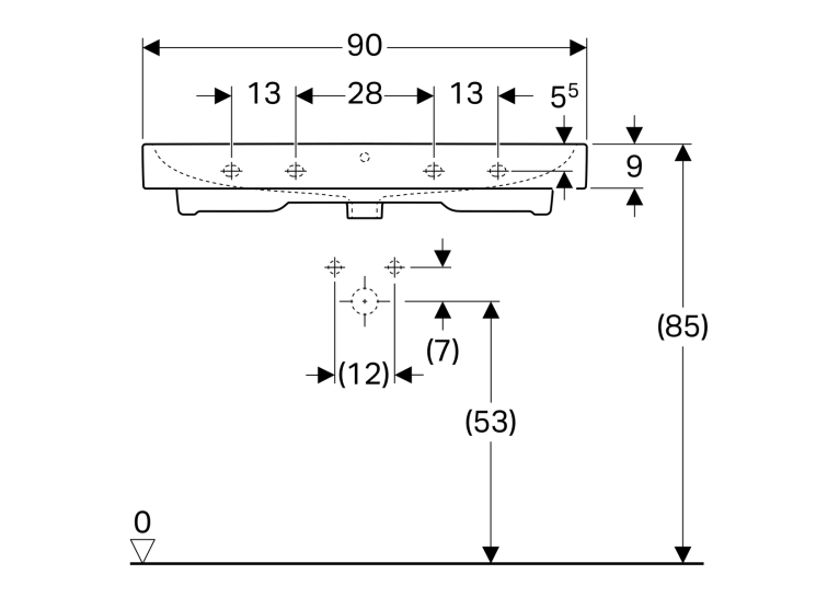 Раковина Geberit iCon 90 12 409 000