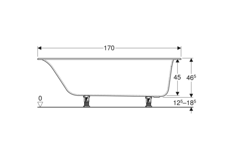 Ванна акриловая Geberit Soana 160х70 554.001.01.1