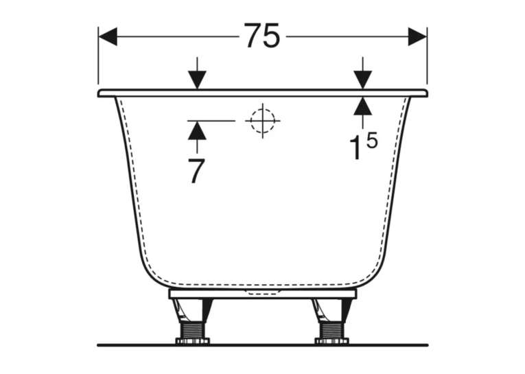 Ванна акриловая Geberit Soana 160х70 554.001.01.1