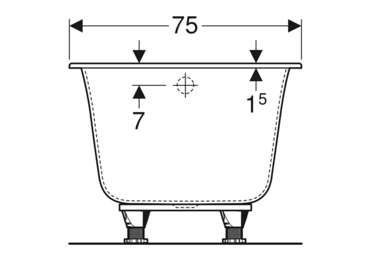 Ванна акрилова Geberit Soana 170х75 554.014.01.1