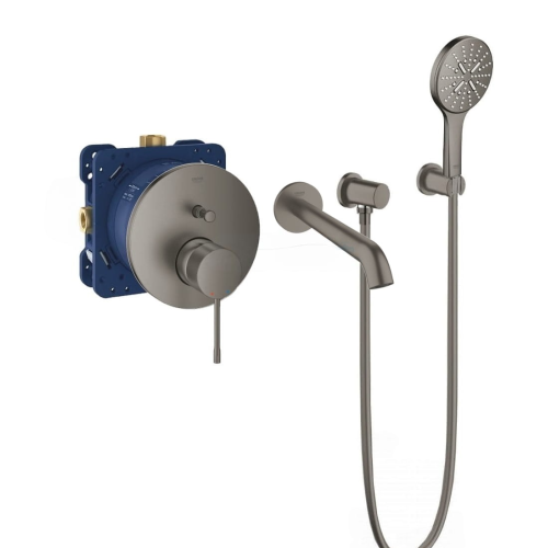 Комплект прихованого монтажу з термостатом Grohe Essence Brushed Graphite 24058AL1-05 Графіт матовий