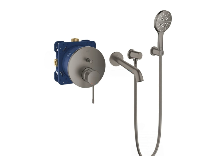 Комплект прихованого монтажу з термостатом Grohe Essence Brushed Graphite 24058AL1-05 Графіт матовий