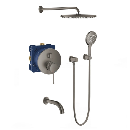 Комплект прихованого монтажу для душу Grohe Essence brushed hard graphite, 24092AL1-02 Графіт матовий