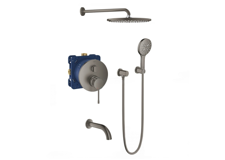 Комплект прихованого монтажу для душу Grohe Essence brushed hard graphite, 24092AL1-02 Графіт матовий