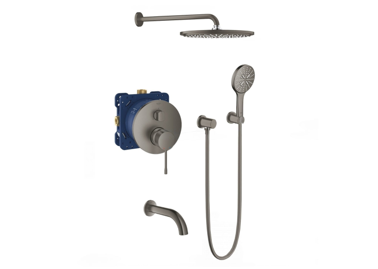 Комплект прихованого монтажу для душу Grohe Essence brushed hard graphite, 24092AL1-02 Графіт матовий