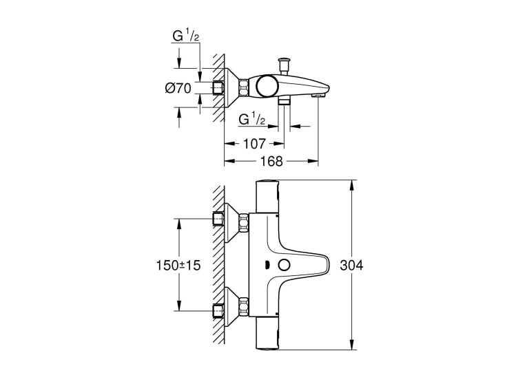 Змішувач термостатичний для ванни Grohe QuickFix Precision Start 345982430