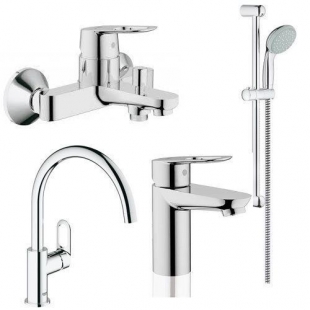 Комплект смесителей c кухонным смесителем GROHE BauLoop 123225K (23337000 + 32815000 + 27598000 + 31368000)