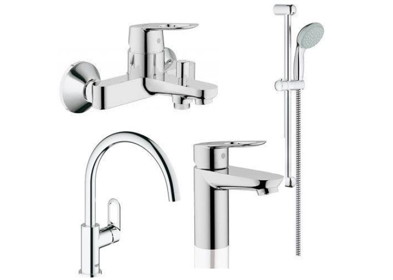 Комплект смесителей c кухонным смесителем GROHE BauLoop 123225K (23337000 + 32815000 + 27598000 + 31368000)