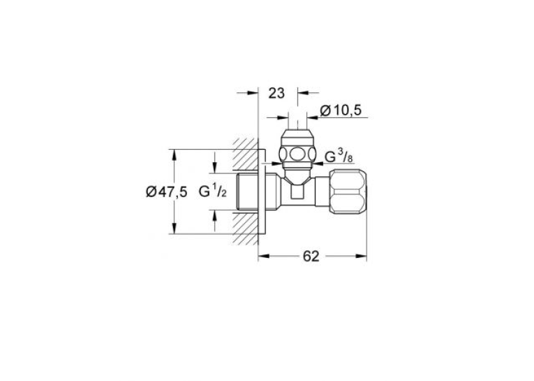 Універсальний кутовий вентиль Grohe 3/8 (2201700M)