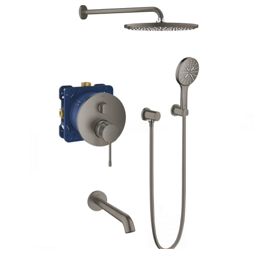 Комплект прихованого монтажу для душу Grohe Essence brushed hard graphite, 24092AL1-05 Графіт матовий