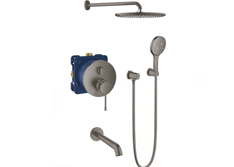 Комплект прихованого монтажу для душу Grohe Essence brushed hard graphite, 24092AL1-05 Графіт матовий