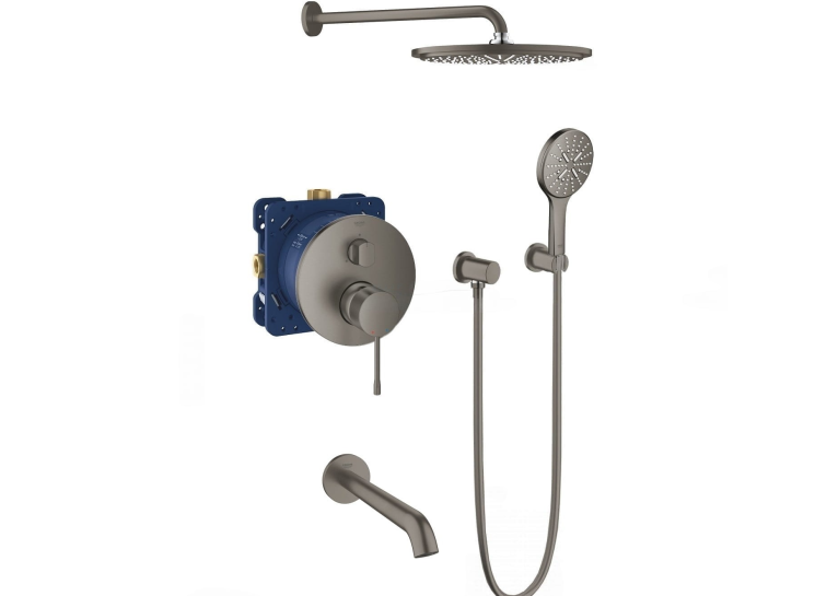 Комплект прихованого монтажу для душу Grohe Essence brushed hard graphite, 24092AL1-05 Графіт матовий