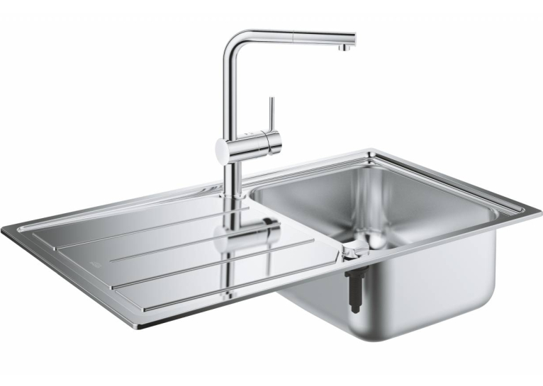 Кухонная мойка Grohe EX Sink K500 + смеситель Minta (31573SD0) Сталь