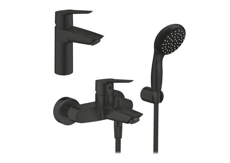 Набір змішувачів 3 в 1 для ванної кімнати Grohe QuickFix Start Black UA303301SQ