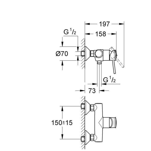 Смеситель для душа Grohe BauClassic 32867000