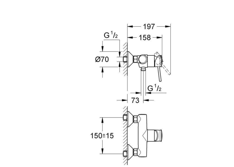 Змішувач для душу Grohe BauClassic 32867000
