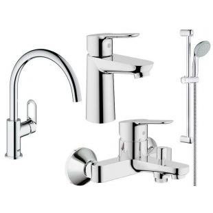 Набор смесителей GROHE BauEdge 123218K + кухонный смеситель (23330000 + 32820000 + 27598000 + 313670