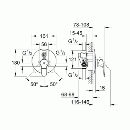 Встраиваемый смеситель Grohe BauEdge 29079000