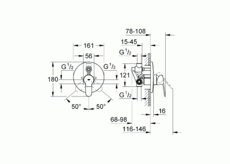 Встраиваемый смеситель Grohe BauEdge 29079000
