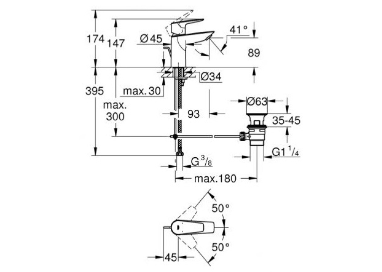 Змішувач для раковини Grohe BauEdge New 23328001 S-Size