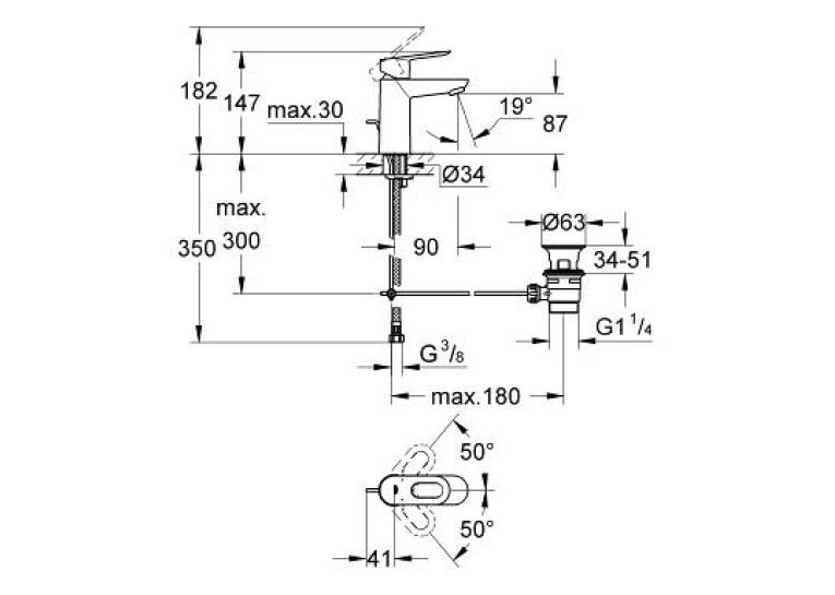 Смеситель для раковины Grohe BauLoop 23335000 S-Size